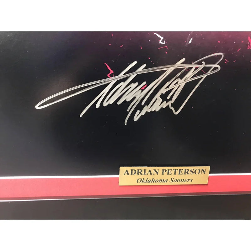 Adrian Peterson Signed Oklahoma 20x24 Framed Photo Autograph #D/28 COA Fanatics