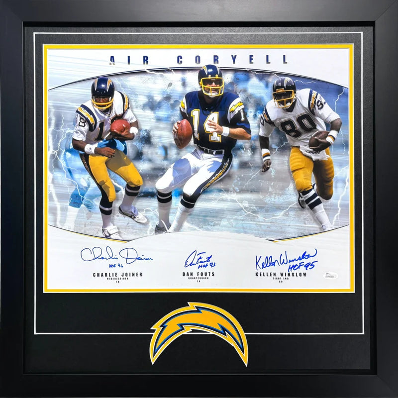 Air Coryell Fouts Joiner Winslow Signed San Diego LA Chargers Framed 16x20 Photo JSA Dan Charlie