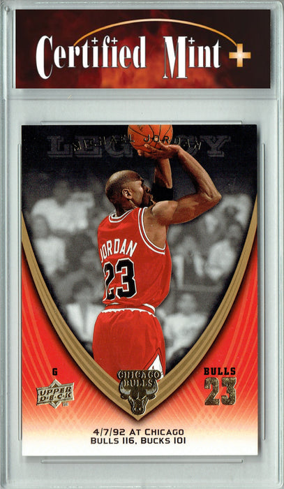 Certified Mint+ Michael Jordan 2008 Upper Deck #584 Legacy Gold Foil Insert Rare Trading Card Chicago Bulls