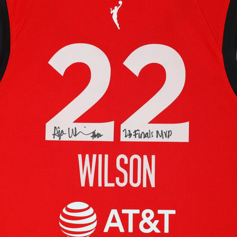 A’ja Wilson Signed Las Vegas Aces Inscribed Jersey "23 Finals MVP" WNBA Autograph A'ja