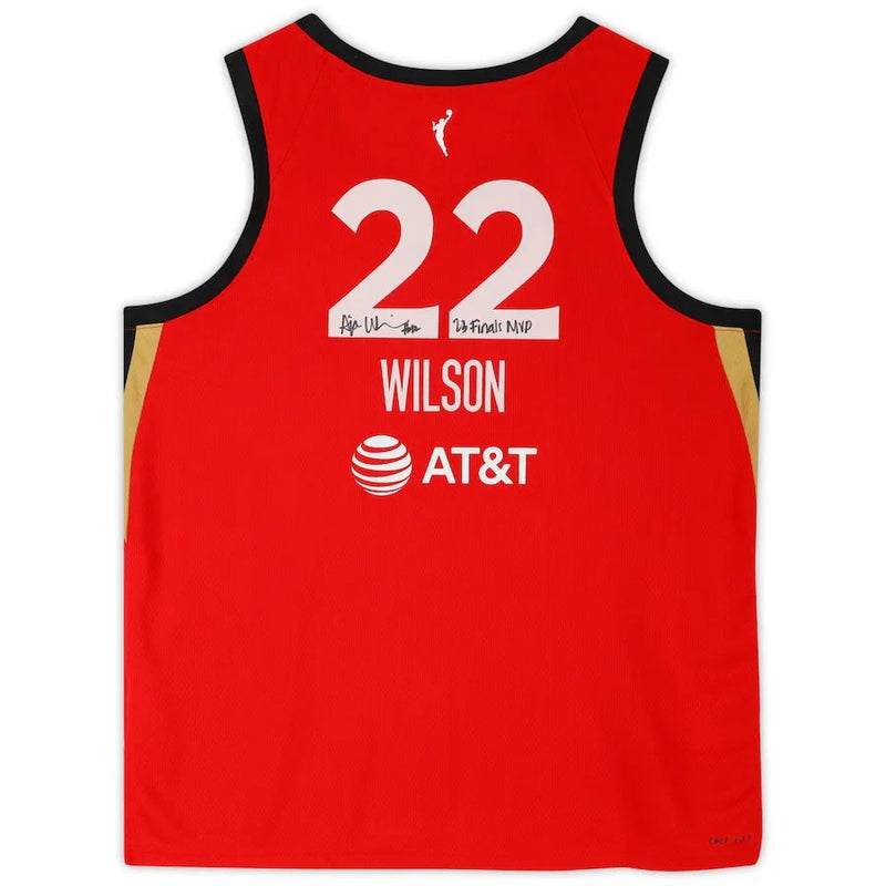 A’ja Wilson Signed Las Vegas Aces Inscribed Jersey "23 Finals MVP" WNBA Autograph A'ja