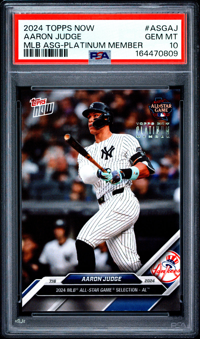 Aaron Judge Trading Card 2024 Topps Now #ASGAJ Platinum Member, PSA 10, New York Yankees Baseball