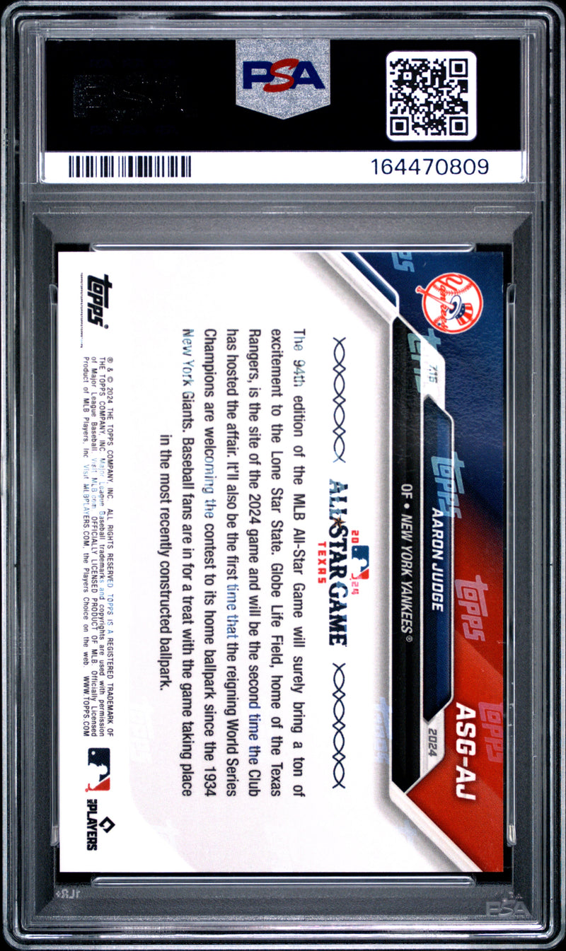 Aaron Judge Trading Card 2024 Topps Now #ASGAJ Platinum Member, PSA 10, New York Yankees Baseball