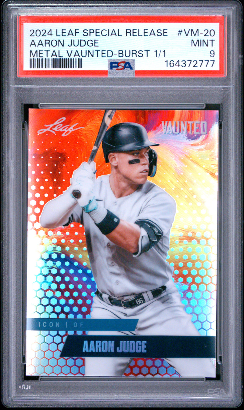 Aaron Judge Trading Card 2024 Leaf Vaunted Metal #VM-20 Burst 1/1, PSA 9, New York Baseball