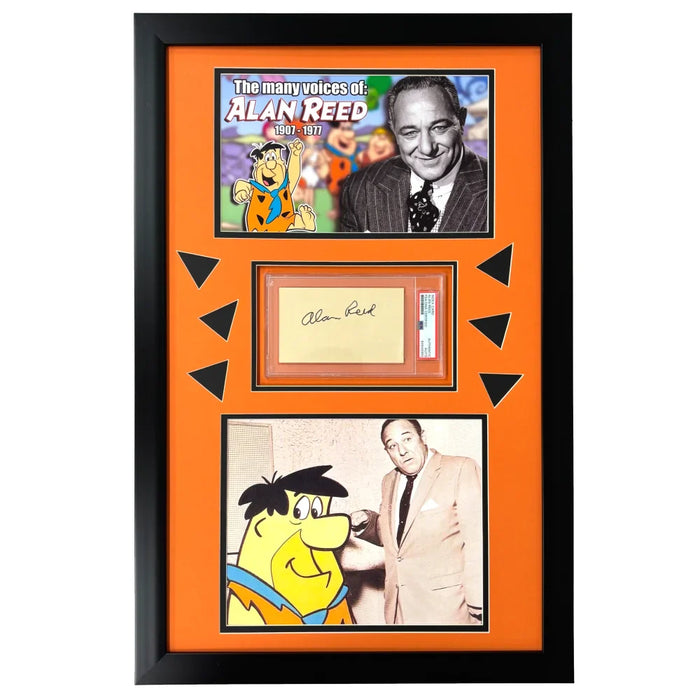 Alan Reed Fred Flintstones Signed Cut PSA/DNA Framed COA Autographed The