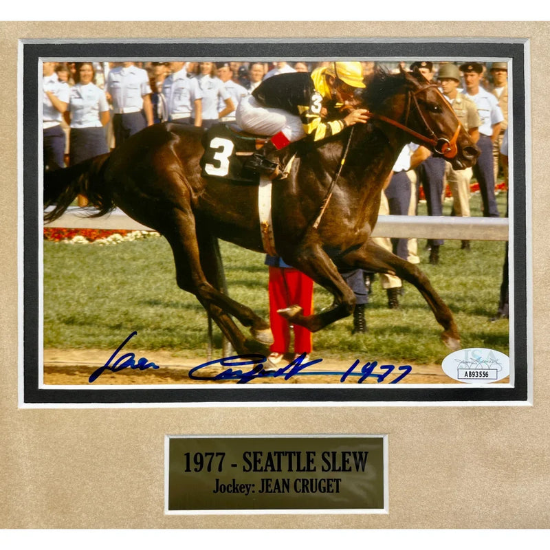 All Triple Crown Winners Signed Horse Photo Collage Framed JSA Turcotte Espinoza