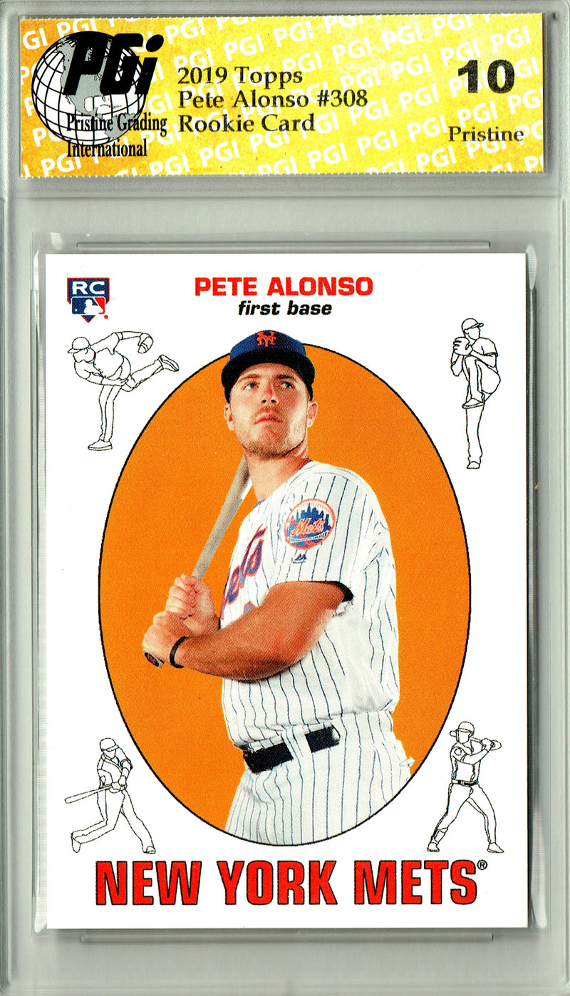 Pete Alonso 2019 Topps Throwback TBT #308 Pristine Rookie Card PGI 10