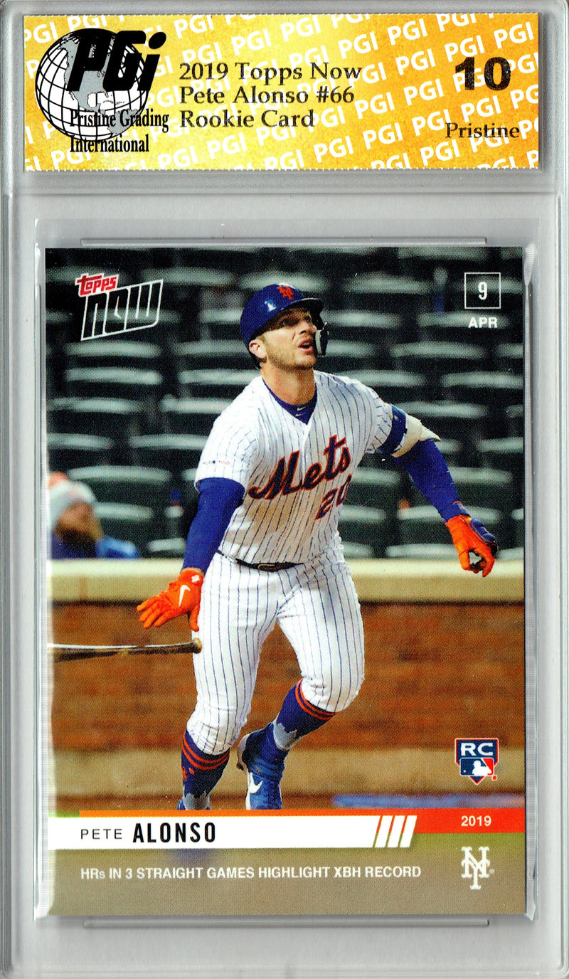 Pete Alonso 2019 Topps Now #66 Pristine Rookie Card PGI 10