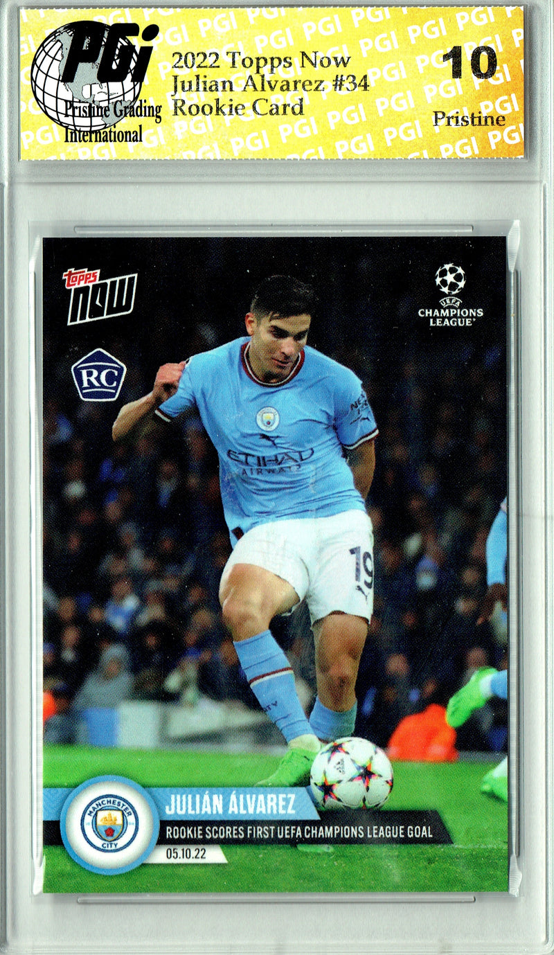 Julian Alvarez 2022 Topps Now #34 PRISTINE Rookie Card PGI 10