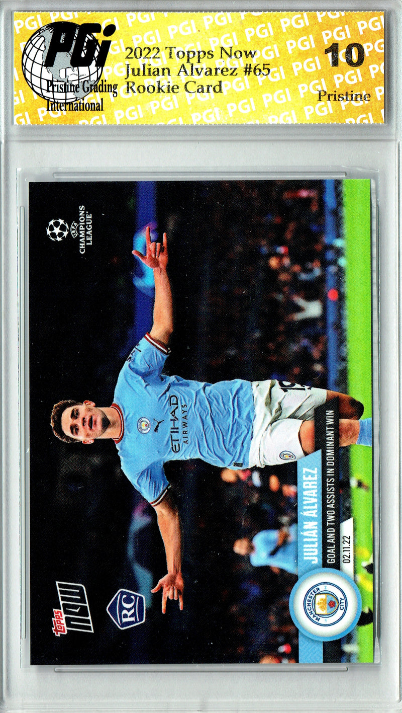 Julian Alvarez 2022 Topps Now #65 PRISTINE Rookie Card PGI 10