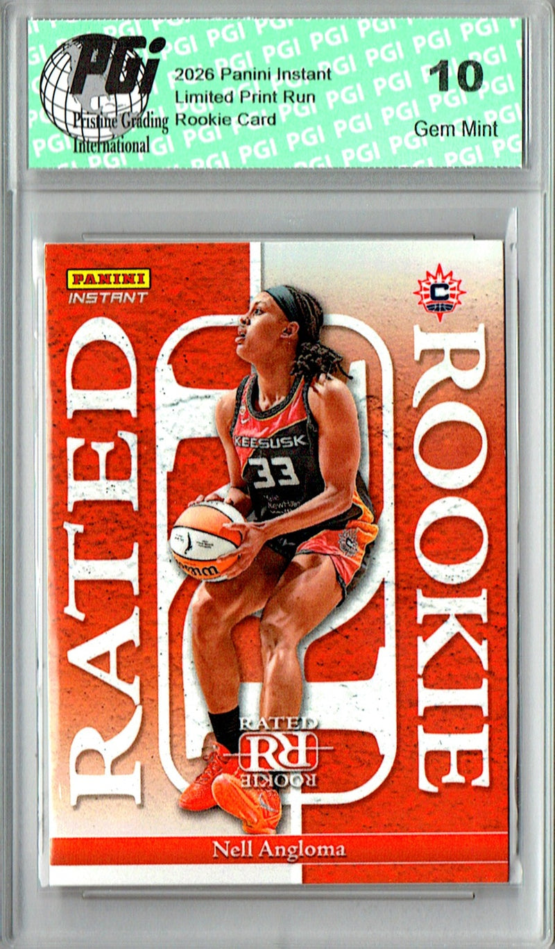 Nell Angloma Rookie Card 2026 Panini Instant #RRR-3 Rated Rookie, PGI 10, Connecticut Sun Basketball