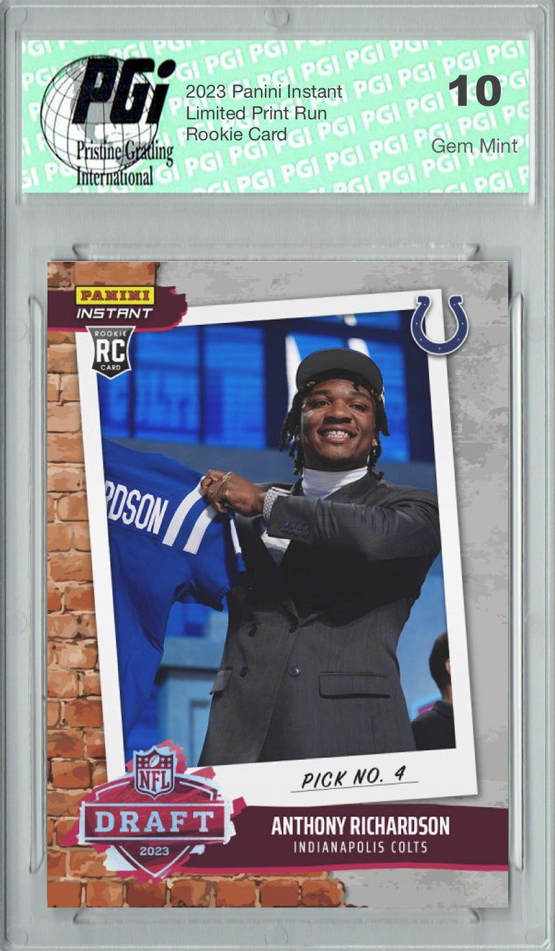 Anthony Richardson 2023 Panini Instant #DN4 NFL Draft Night Rookie Card PGI 10