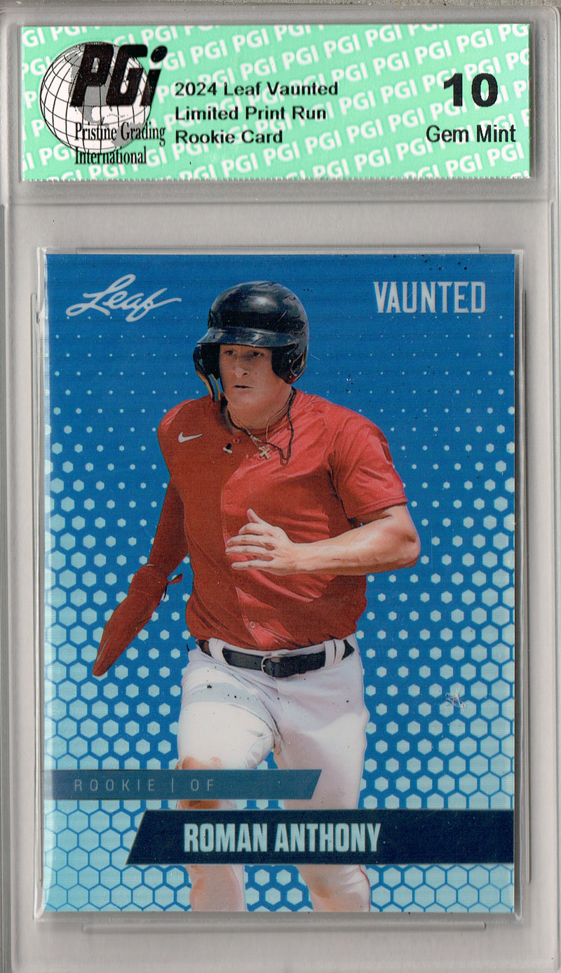 Roman Anthony 2024 Leaf Vaunted Metal #VM-24 Blue 20 Made Rookie Card PGI 10