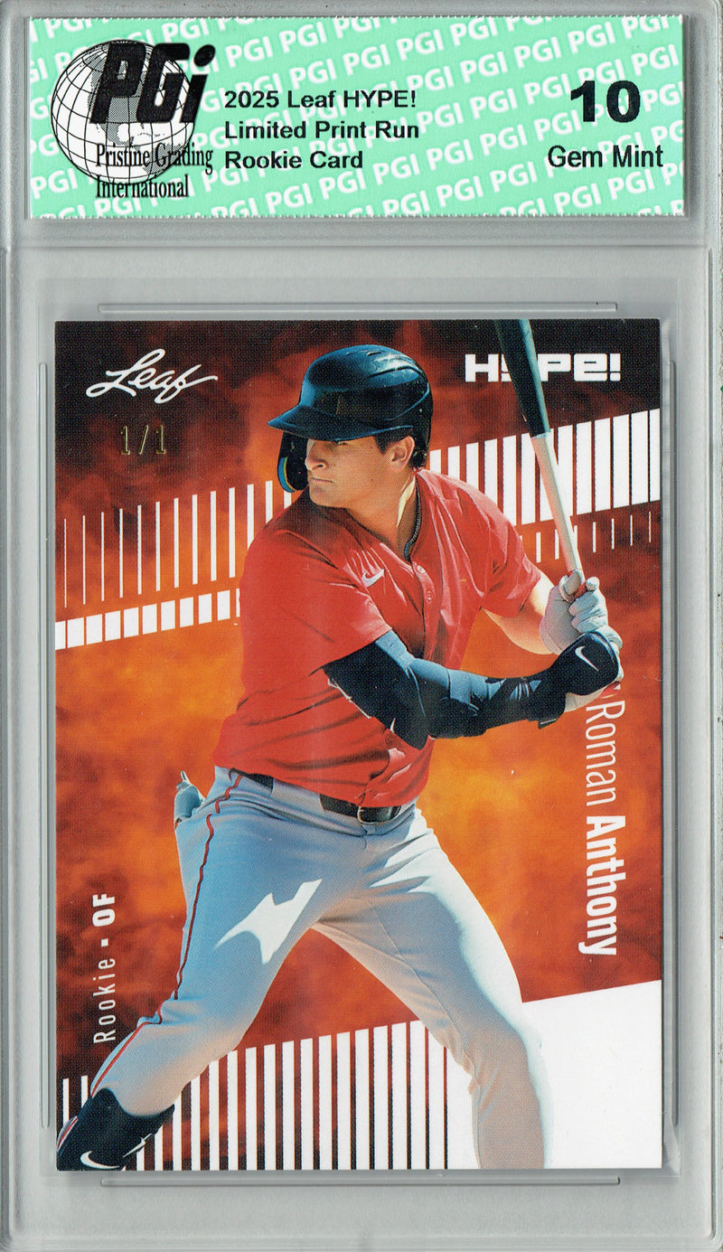 Roman Anthony 2025 Leaf HYPE! #177 White Blank Back 1/1 Rookie Card PGI 10