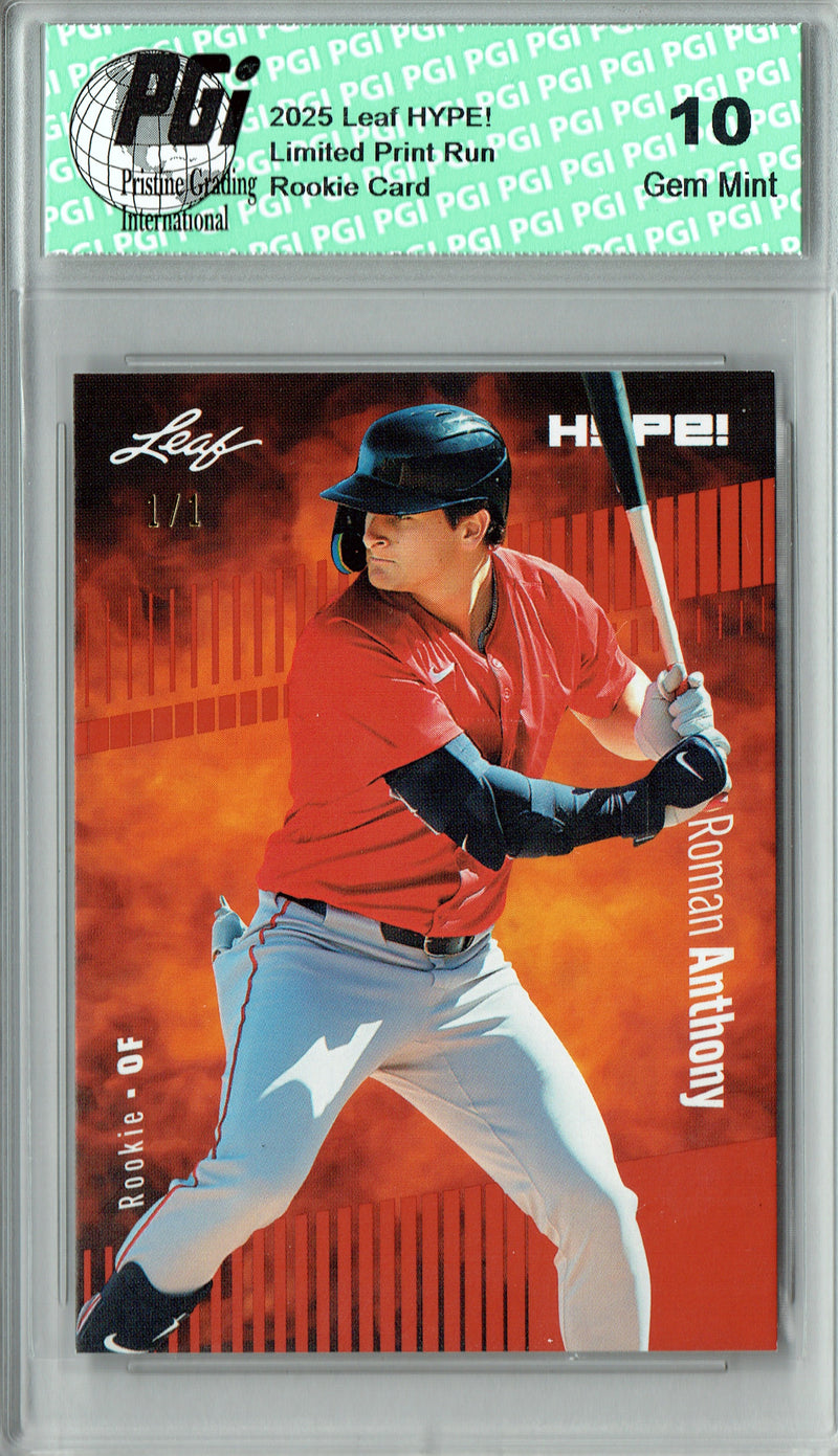 Roman Anthony 2025 Leaf HYPE! #177 Masterpiece 1 of 1 Rookie Card PGI 10
