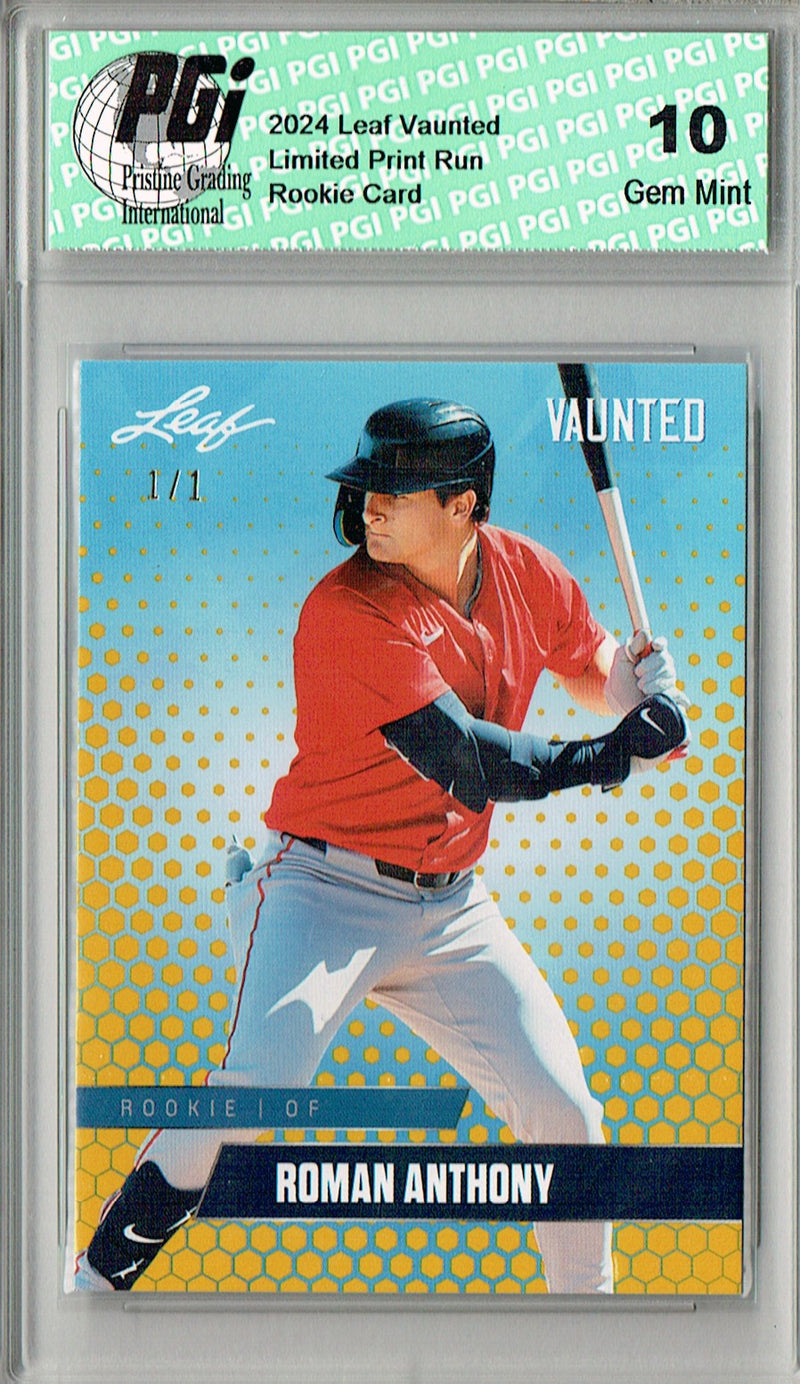Roman Anthony 2024 Leaf Vaunted #V-25 Gold Blank Back 1/1 Rookie Card PGI 10