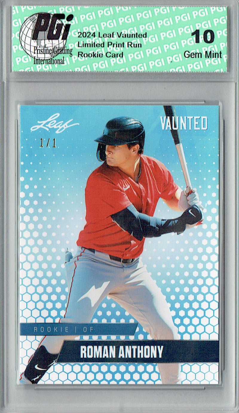 Roman Anthony 2024 Leaf Vaunted #V-25 White Blank Back 1/1 Rookie Card PGI 10