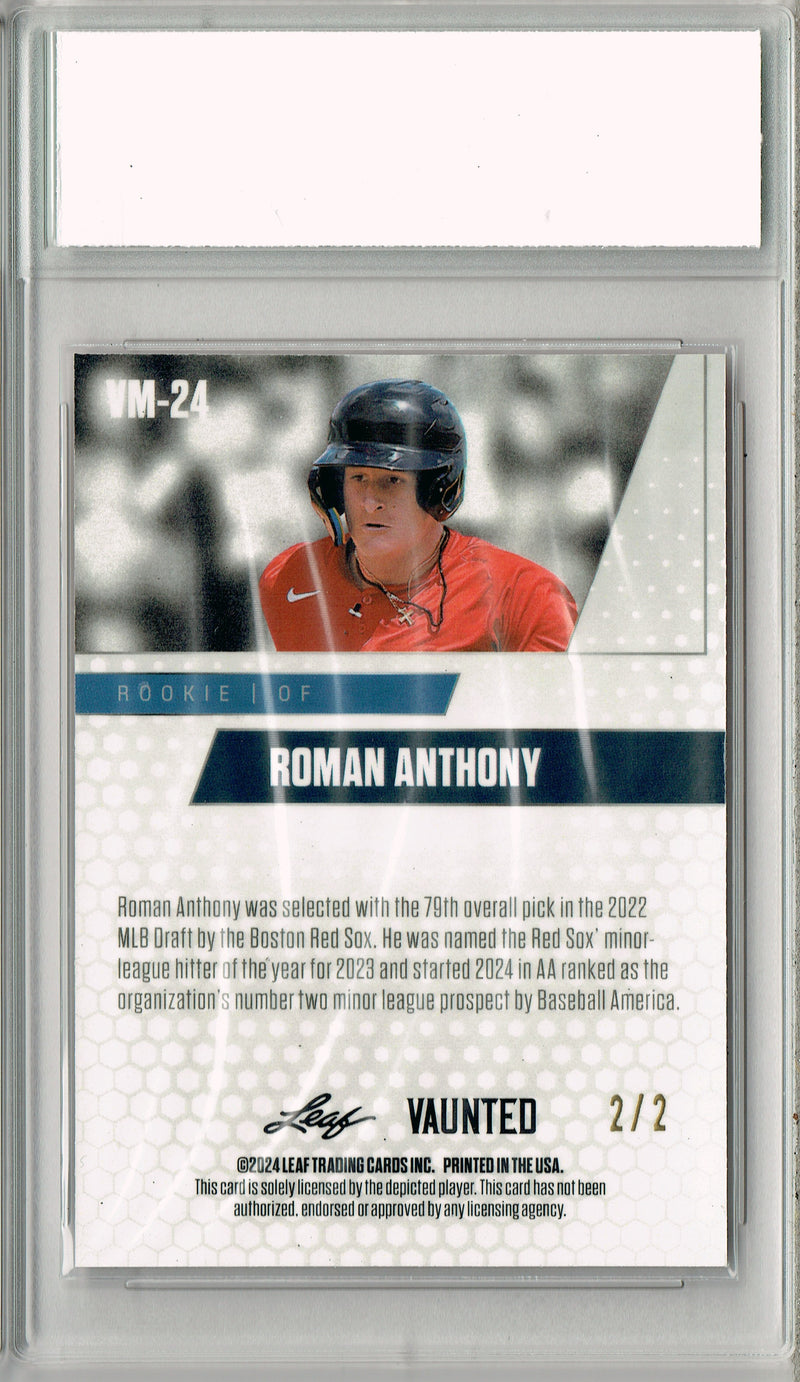 Certified Mint+ Roman Anthony 2024 Leaf Vaunted Metal #VM-24 Red 2 of 2 Made Rookie Card Boston Red Sox