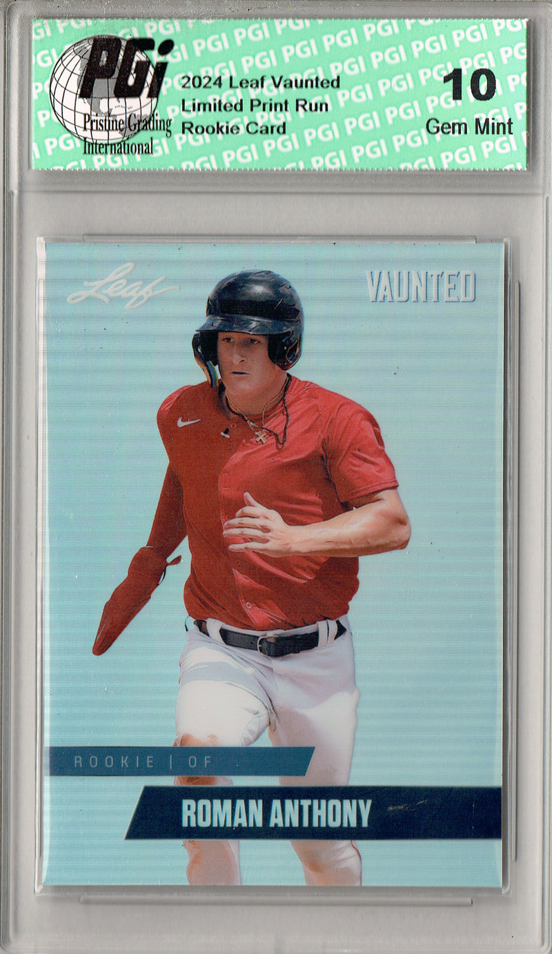 Roman Anthony 2024 Leaf Vaunted Metal #VM-24 Silver 25 Made Rookie Card PGI 10