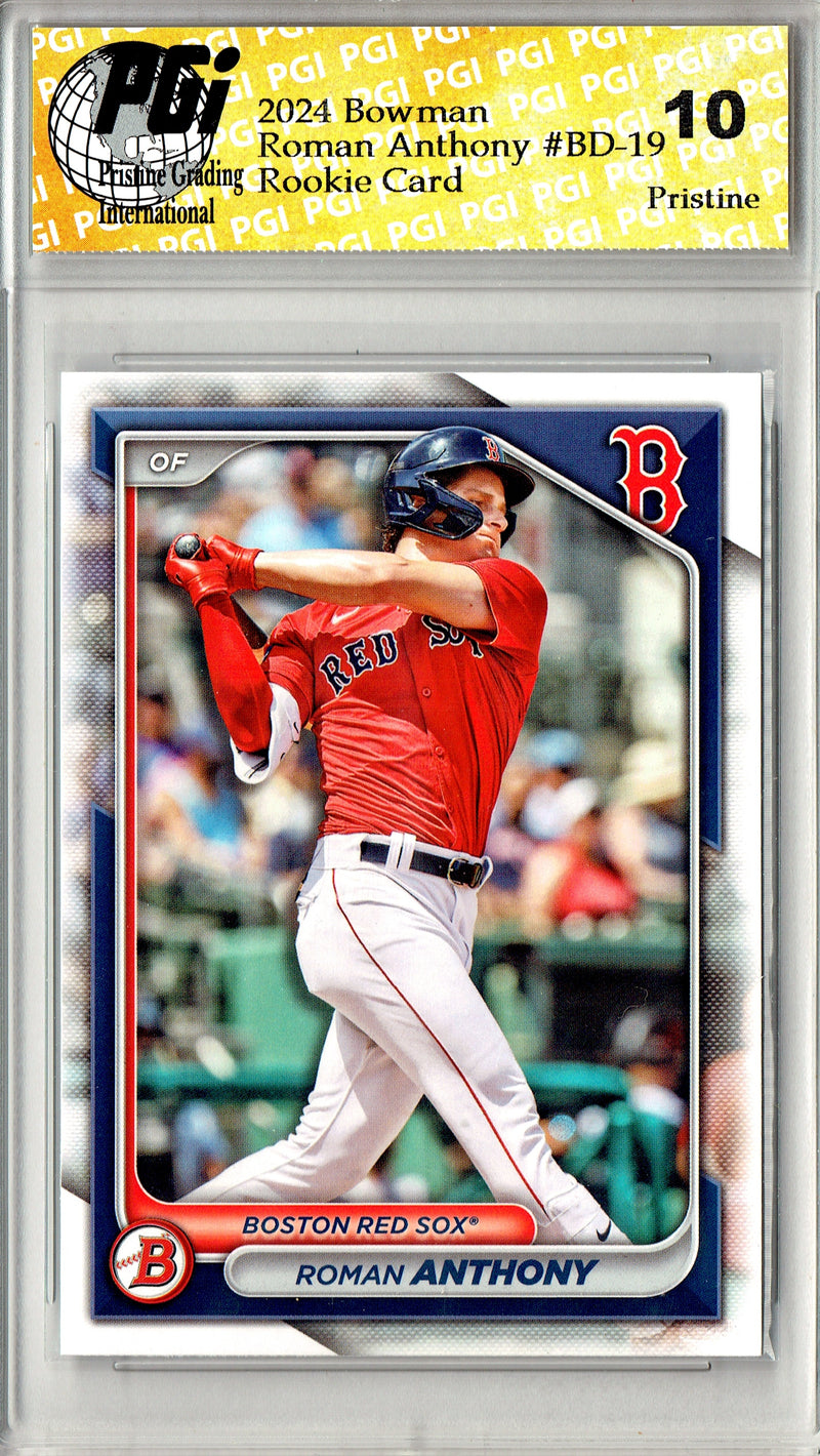 Roman Anthony Rookie Card 2024 Bowman Draft #BD-19 PRISTINE, PGI 10, Boston Red Sox Baseball