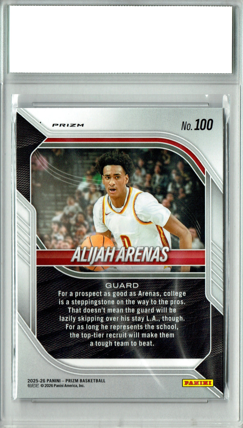 Alijah Arenas Rookie Card 2025 Prizm #100 NIL, PGI 10, SoCal 0
