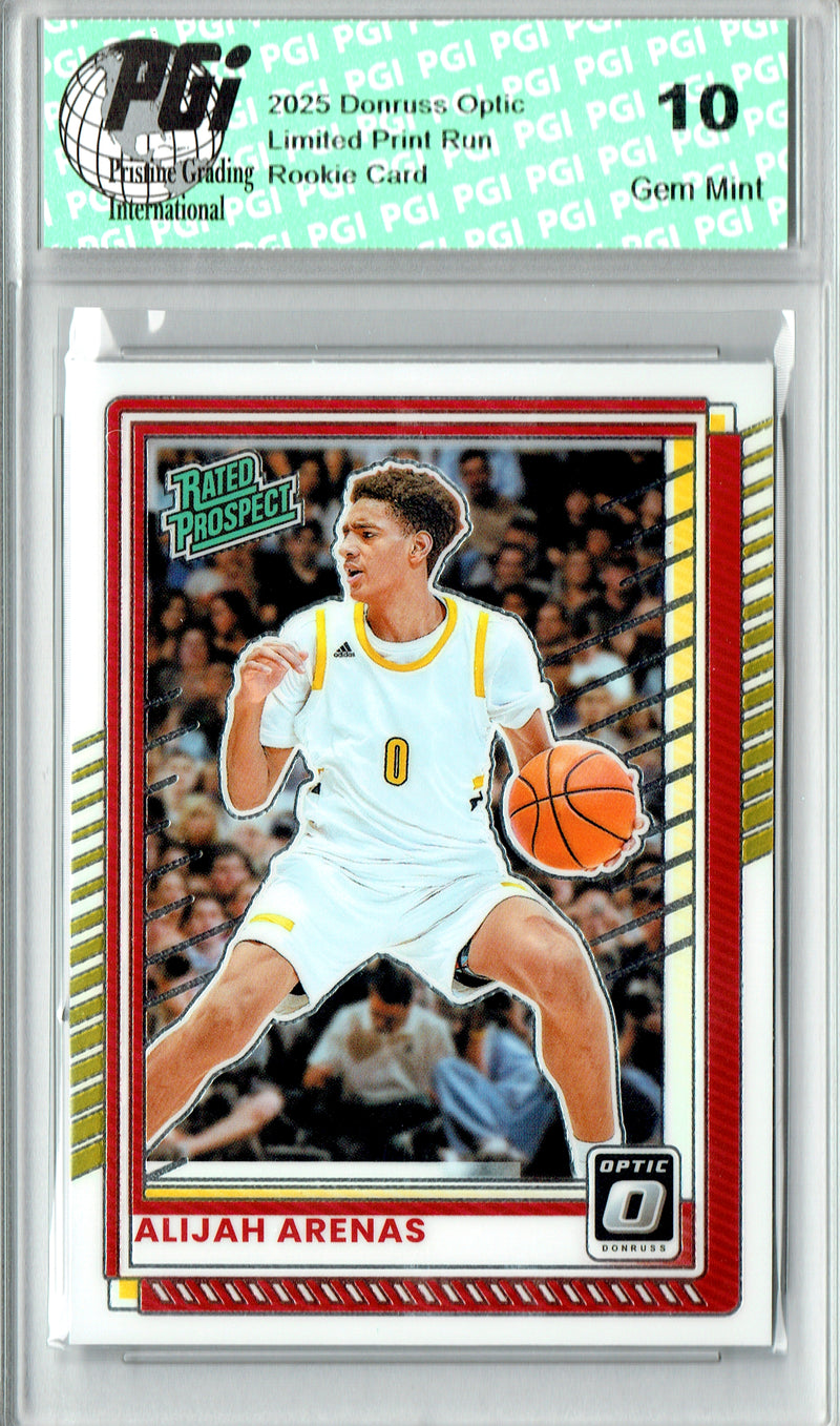 Alijah Arenas Rookie Card 2025 Donruss Optic #58, PGI 10, USC Trojans