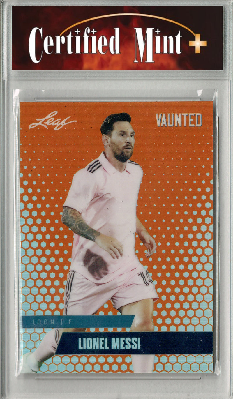 Certified Mint+ Lionel Messi 2025 Leaf Vaunted Metal #VM-04 Orange 3 Made Rare Card Inter Miami
