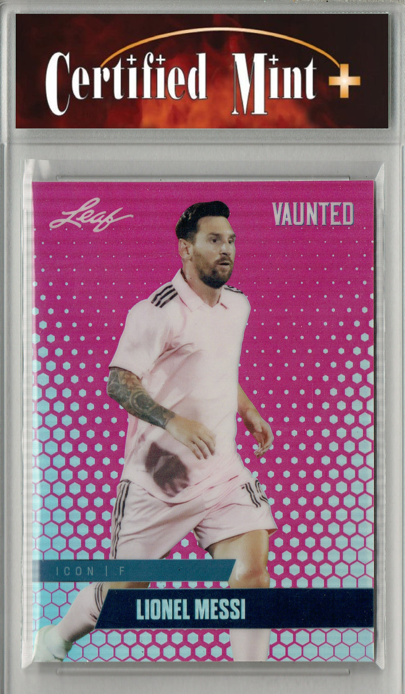 Certified Mint+ Lionel Messi 2025 Leaf Vaunted Metal #VM-04 Pink 10 Made Rare Card Inter Miami