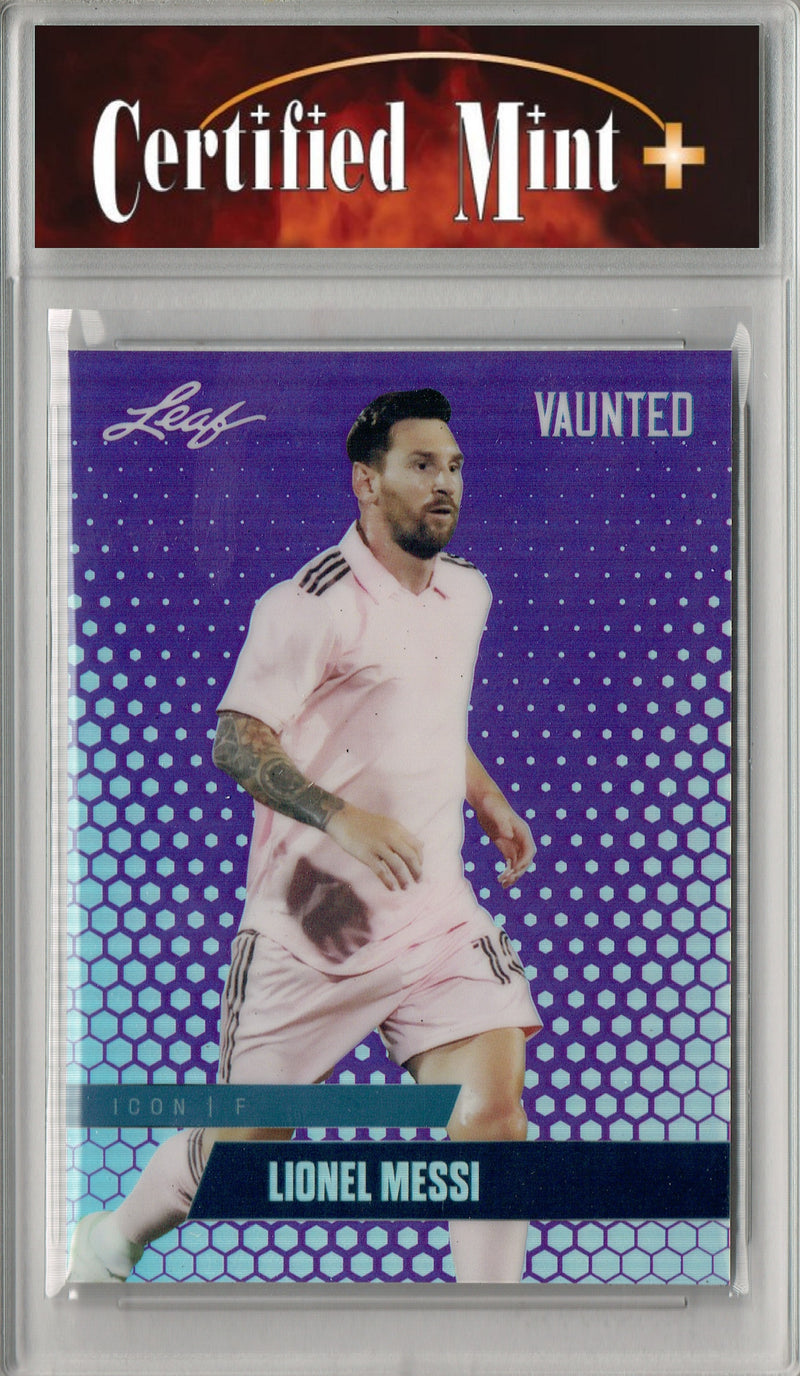 Certified Mint+ Lionel Messi 2025 Leaf Vaunted Metal #VM-04 Purple 15 Made Rare Card Inter Miami