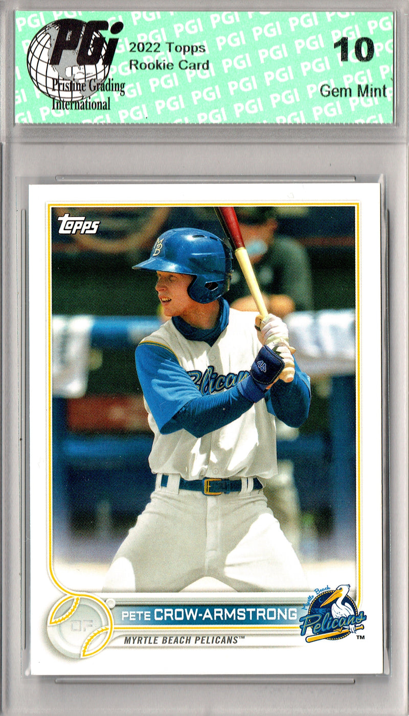 Pete Crow-Armstrong Rookie Card 2022 Topps #PD-58 Pro Debut, PGI 10, Chicago Cubs Baseball