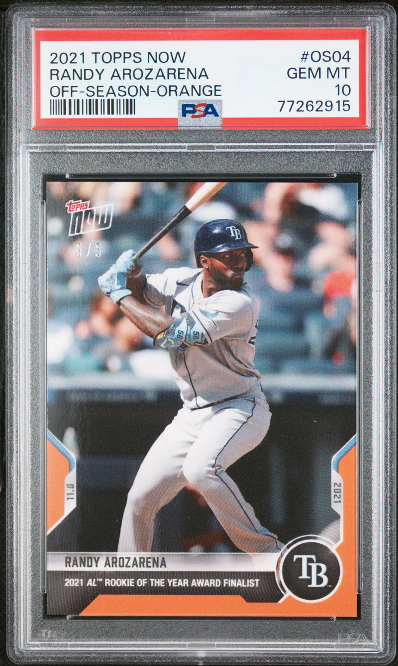 PSA 10 GEM-MT Randy Arozarena 2021 Topps Now #OS04 Rookie Card Orange #5/5