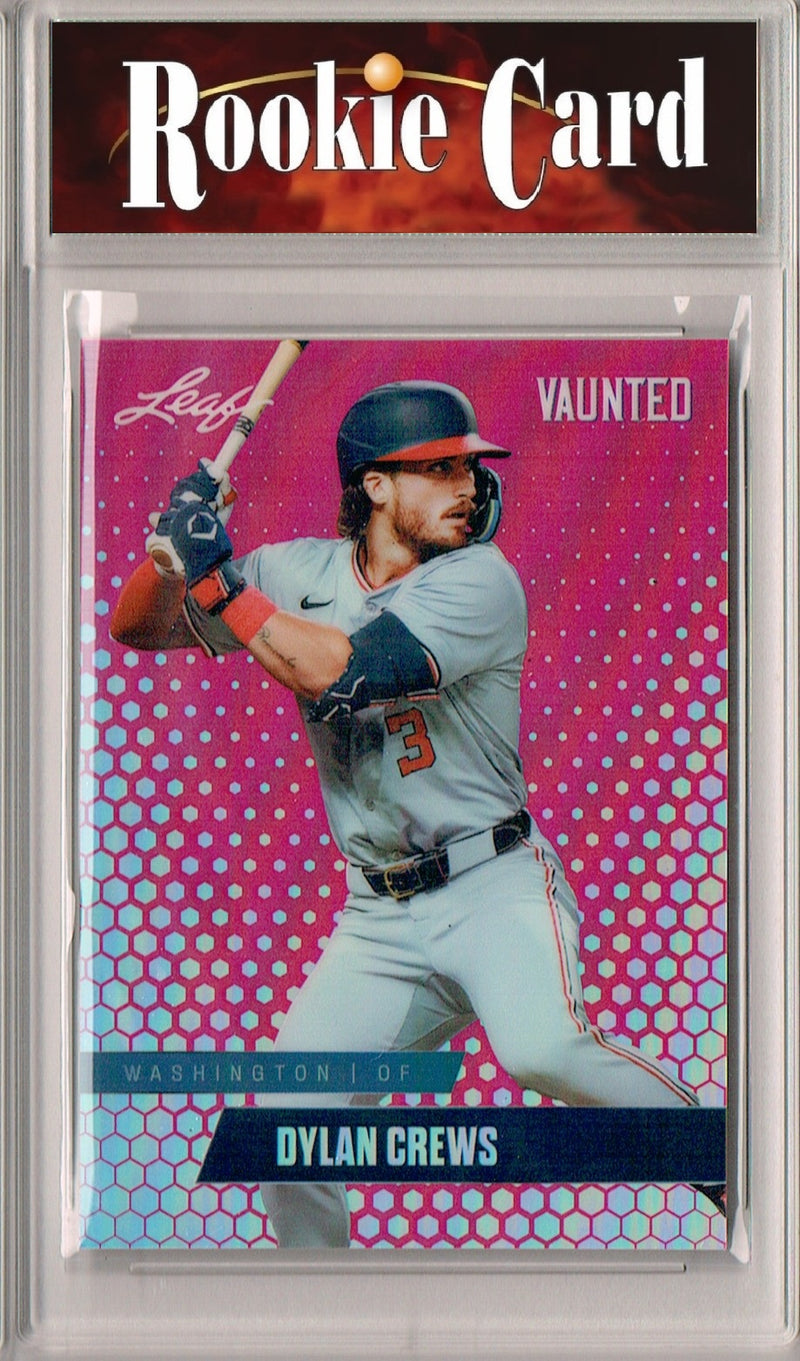 Certified Mint+ Dylan Crews 2024 Leaf Vaunted Metal #VM-08 Pink 10 Made Rookie Card Washington Nationals
