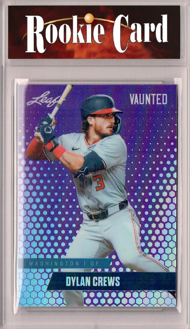 Certified Mint+ Dylan Crews 2024 Leaf Vaunted Metal #VM-08 Purple 15 Made Rookie Card Washington Nationals