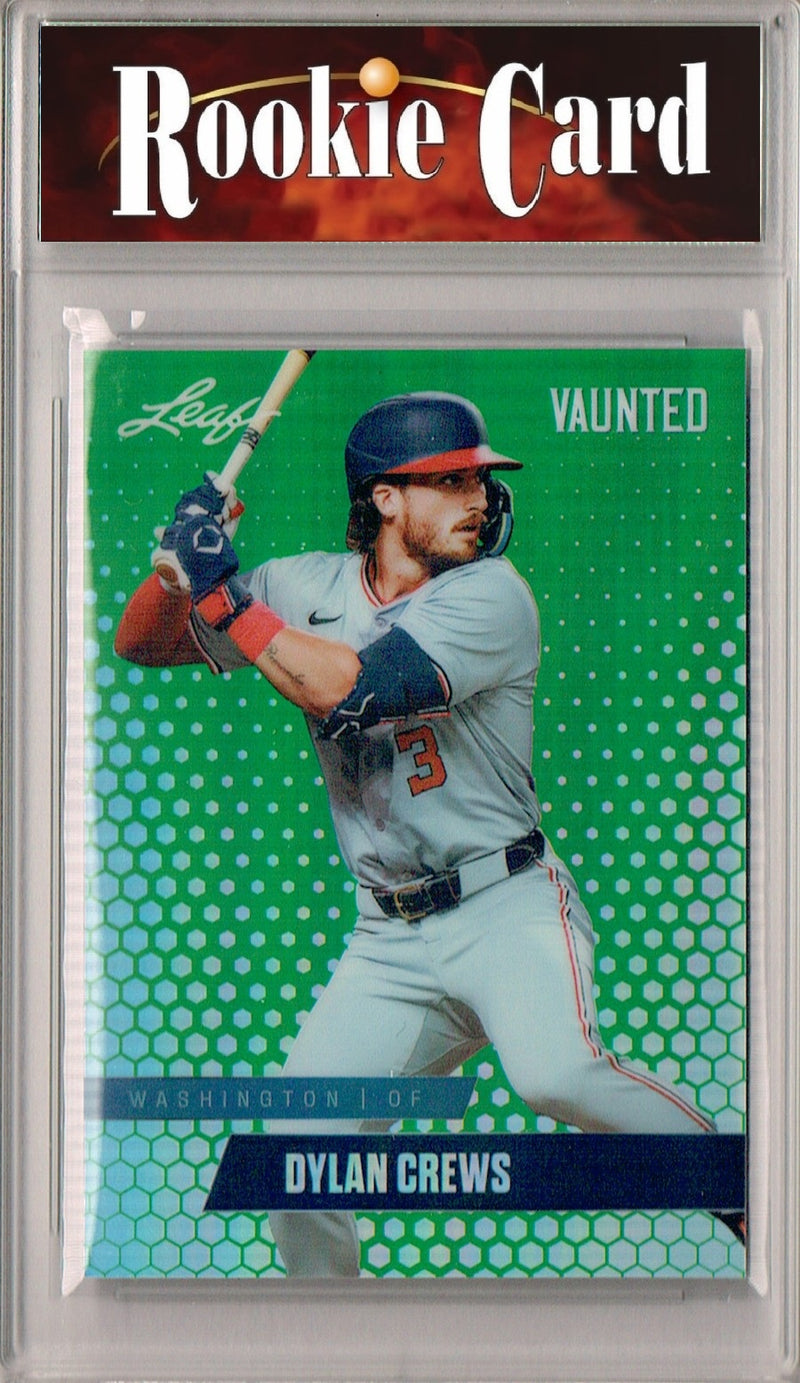Certified Mint+ Dylan Crews 2024 Leaf Vaunted Metal #VM-08 Green 5 Made Rookie Card Washington Nationals