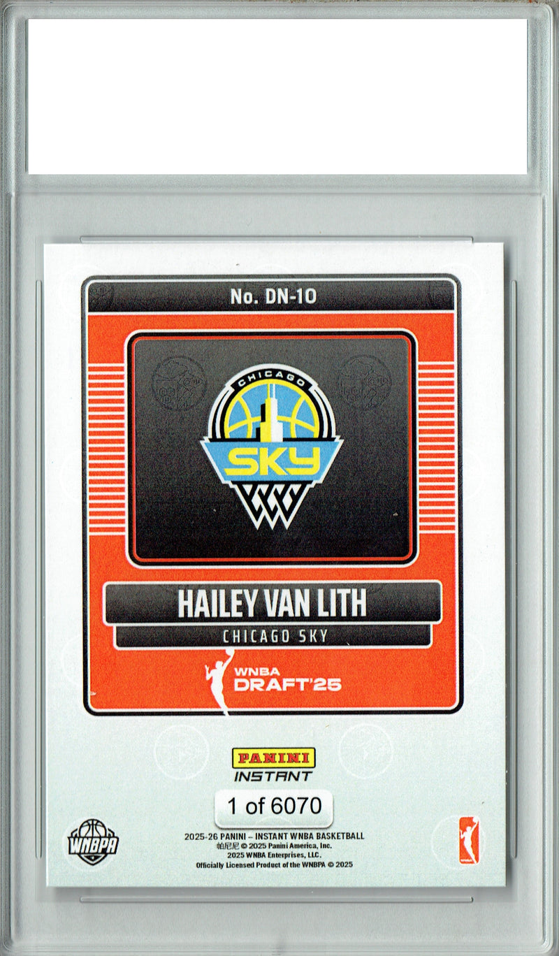 Certified Mint+ Hailey Van Lith 2025 Panini Instant #DN-10 WNBA Draft '25 Rookie Card Chicago Sky