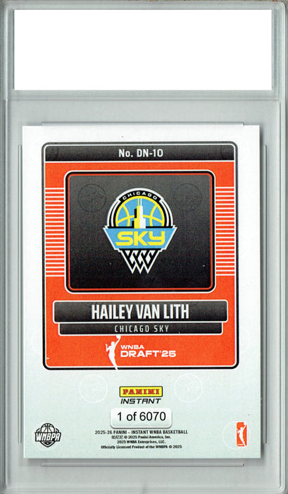 Hailey Van Lith 2025 Panini Instant #DN-10 WNBA Draft '25 Rookie Card PGI 10