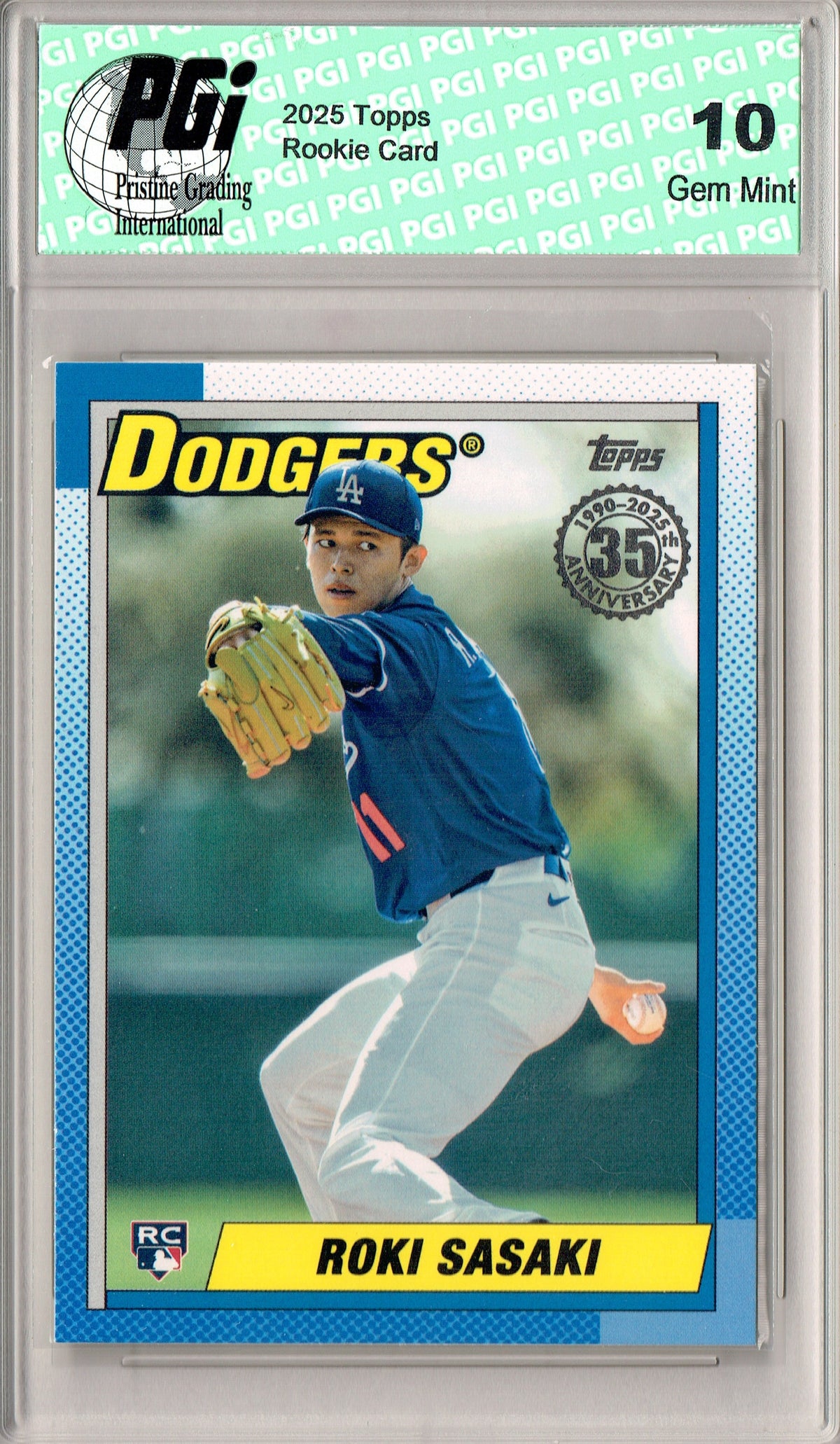 Roki Sasaki 2025 Topps #90B2-37 1990 Throwback Rookie Card PGI 10 ...