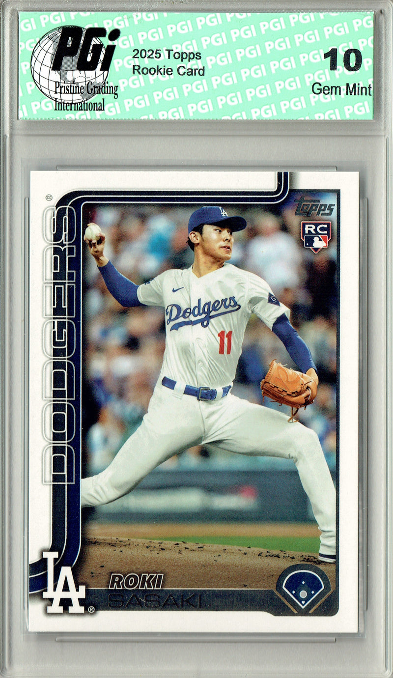 Roki Sasaki 2025 Topps #558 Japan/Dodgers Rookie Card PGI 10
