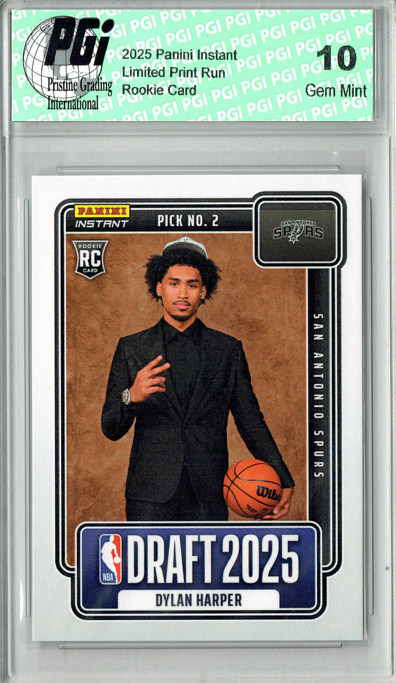 Dylan Harper 2025 Panini Instant #NBADN-2 Draft 2026 Rookie Card PGI 10