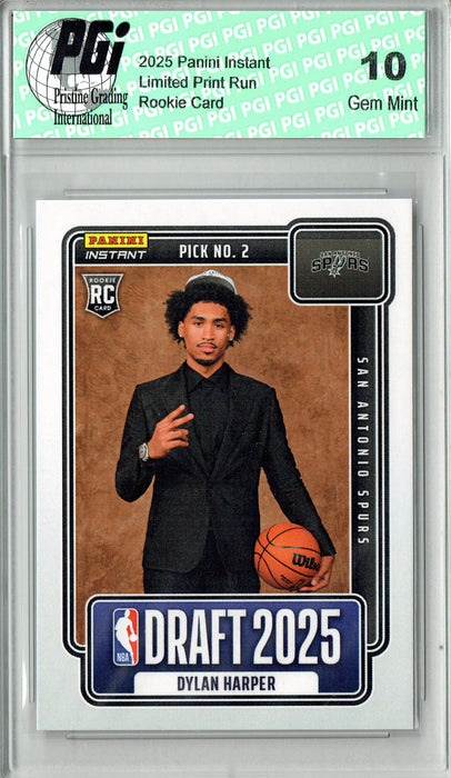 Dylan Harper 2025 Panini Instant #NBADN-2 Draft 2026 Rookie Card PGI 10