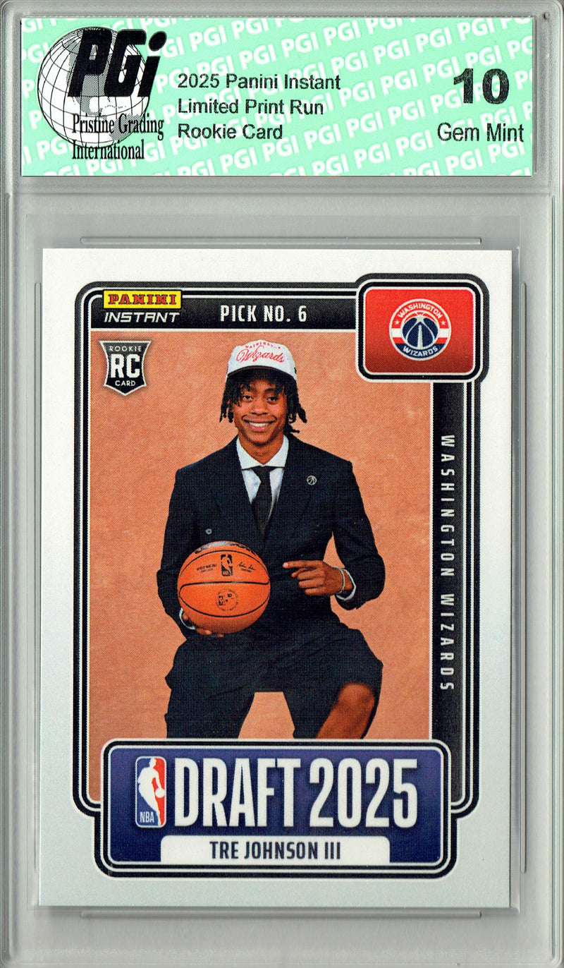 Tre Johnson III 2025 Panini Instant #NBADN-6 Draft 2030 Rookie Card PGI 10