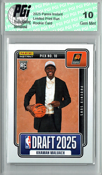 Khaman Maluach 2025 Panini Instant #NBADN-10 Draft 2032 Rookie Card PGI 10