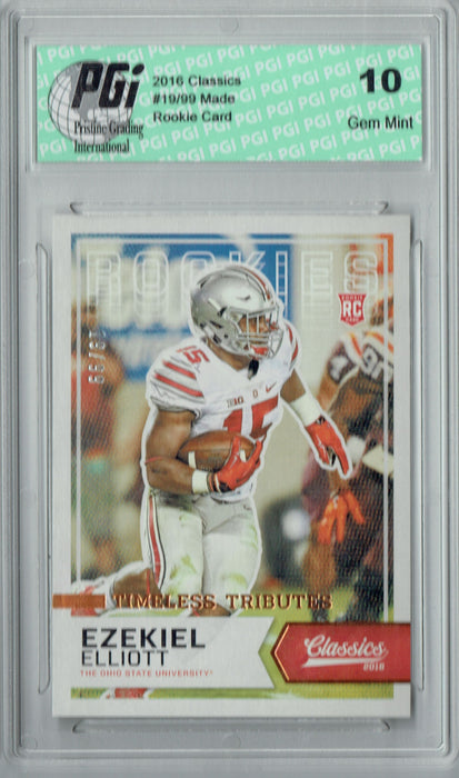 Ezekiel Elliott 2016 Classics #212 Only 99 Made Rookie Card PGI 10