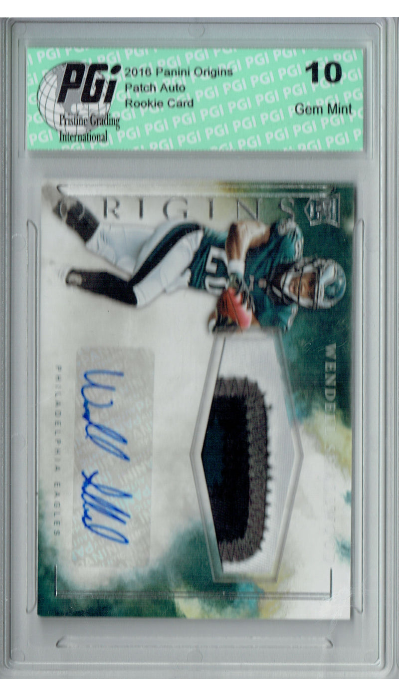 Wendell Smallwood 2016 Panini Origins #RJPA-WS Patch & Auto Rookie Card PGI 10