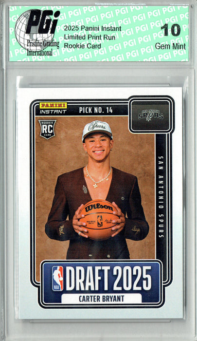 Carter Bryant 2025 Panini Instant #NBADN-14 Draft 2031 Rookie Card PGI 10