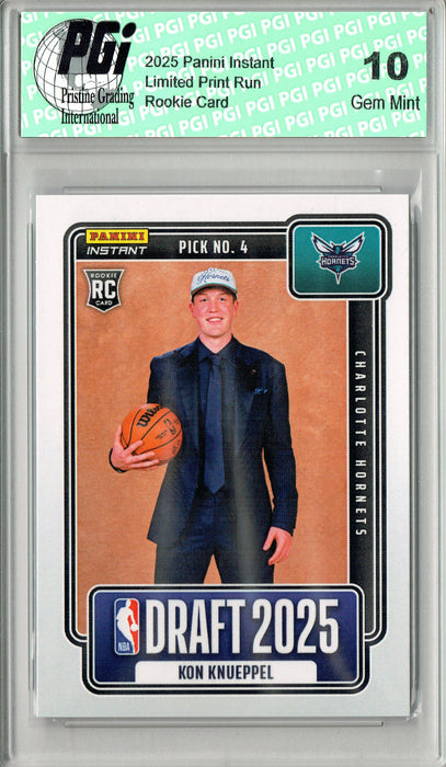 Kon Knueppel 2025 Panini Instant #NBADN-4 Draft 2028 Rookie Card PGI 10