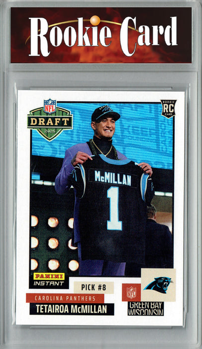 Certified Mint+ Tetairoa McMillan 2025 Panini Instant #NFLDN-9 NFL Draft Rookie Card Carolina Panthers