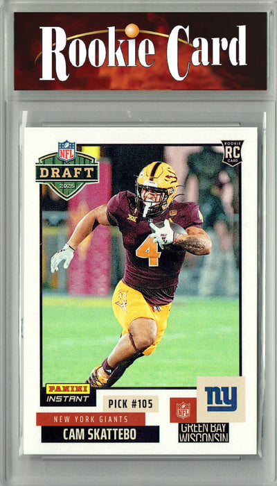 Certified Mint+ Cam Skattebo 2025 Panini Instant #NFLDN-36 NFL Draft Rookie Card New York Giants