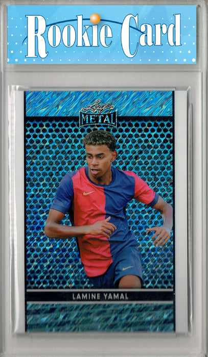 Certified Mint+ Lamine Yamal 2024 Leaf #LB-4 Metal Blue Shimmer SP Rookie Card Barcelona