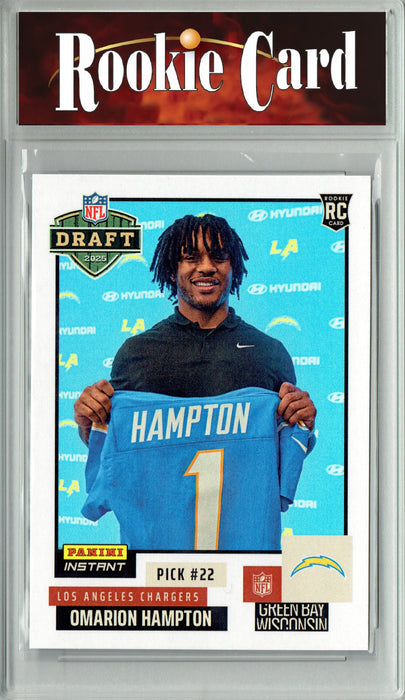 Certified Mint+ Omarion Hampton 2025 Panini Instant #NFLDN-14 NFL Draft Rookie Card Los Angeles Chargers